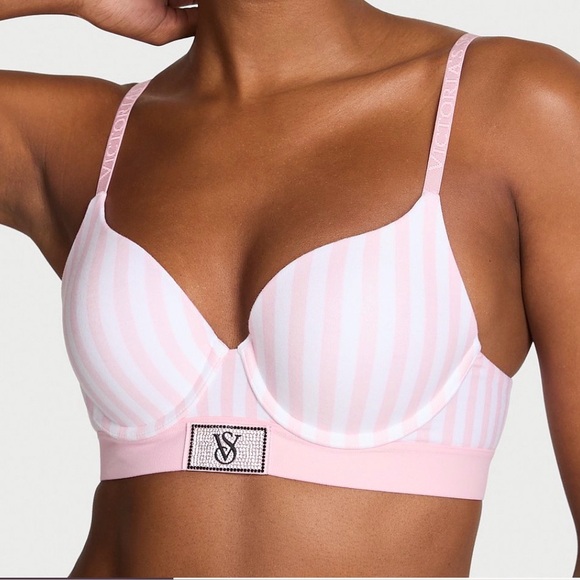 Victoria's Secret Pink and White Striped Bra - Picture 2 of 8